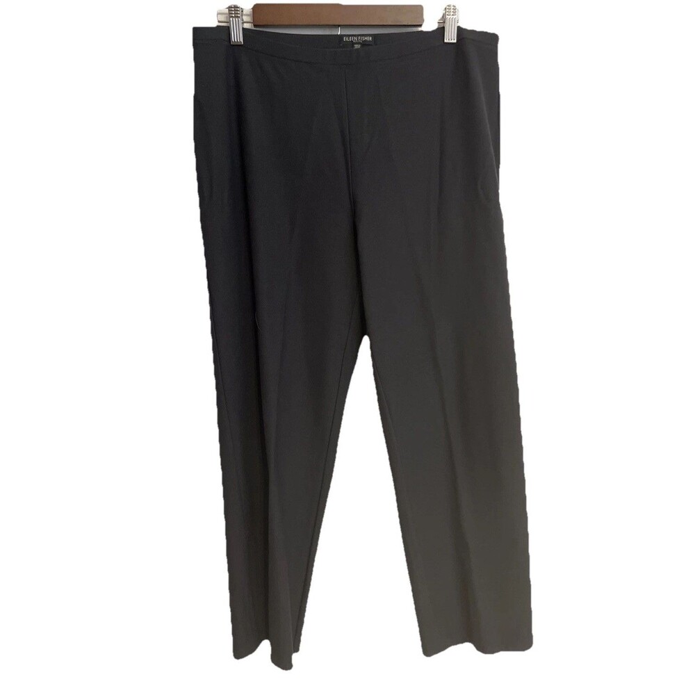 Eileen Fisher Women's Pants Charcoal Black Pull-On Straight Leg Size PL